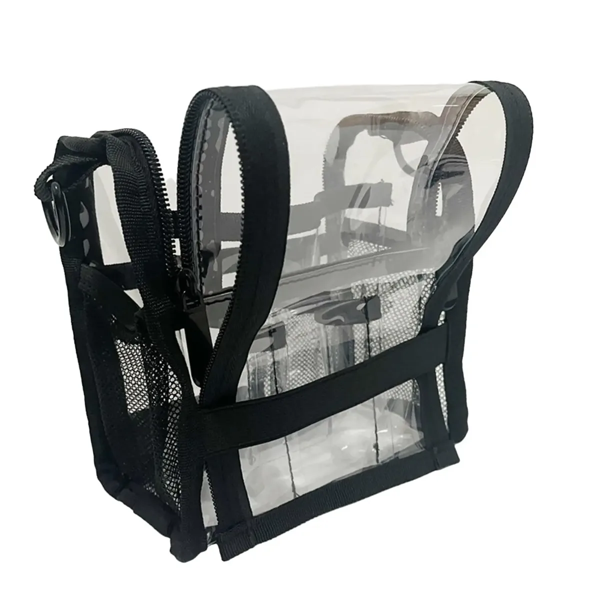 grande trousse de maquillage transparente multifonctionnelle, imperméable, portable, pour artistes maquilleurs, pour l'extérieur, la chambre, la salle de bain, le bureau, la maison