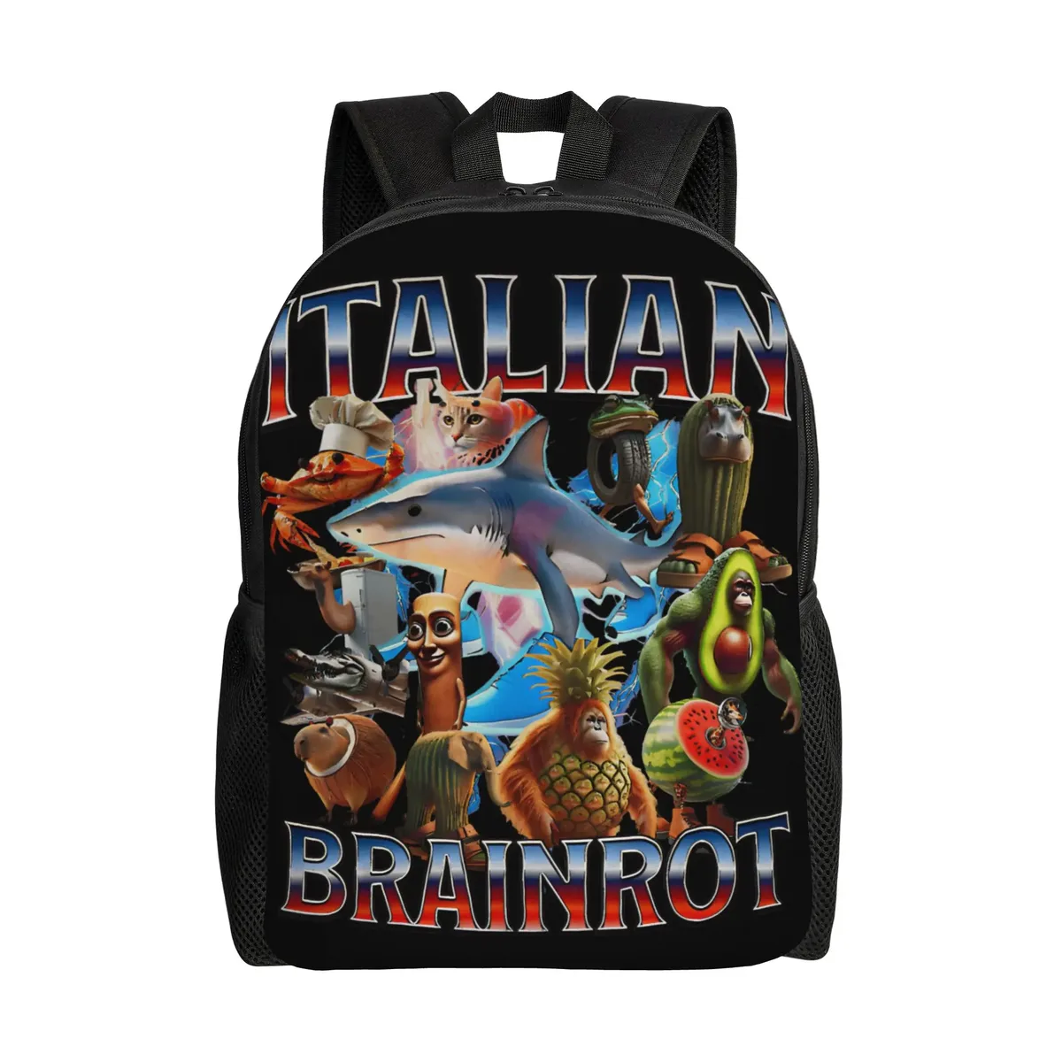 sac à dos unisexe tung sahur calling avec motif brainrot, en polyester, pour loisirs, lycée, sport, design moderne