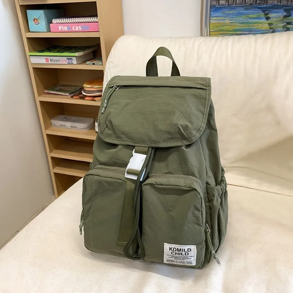 sac à dos de voyage décontracté de style japonais, ultraléger, grande capacité, sac d'école, couleur unie, sac de camping en plein air, unisexe