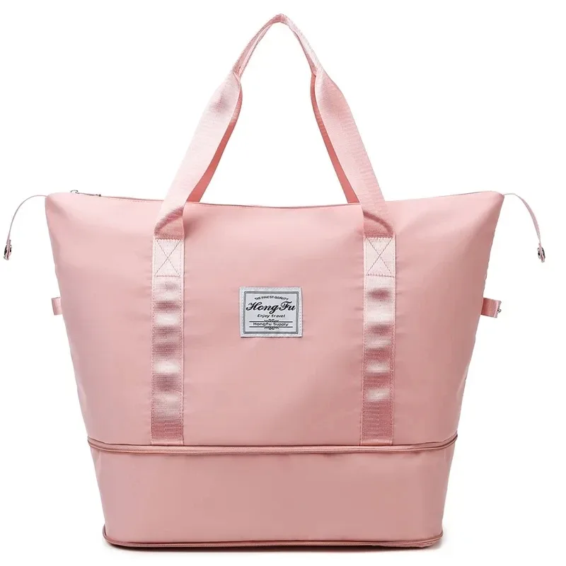 sac de voyage pliable, extensible, grande capacité, sacs de sport en nylon, étanche, double couche, fermeture éclair, sac à main, organisateur de bagages, fourre-tout, nouveau