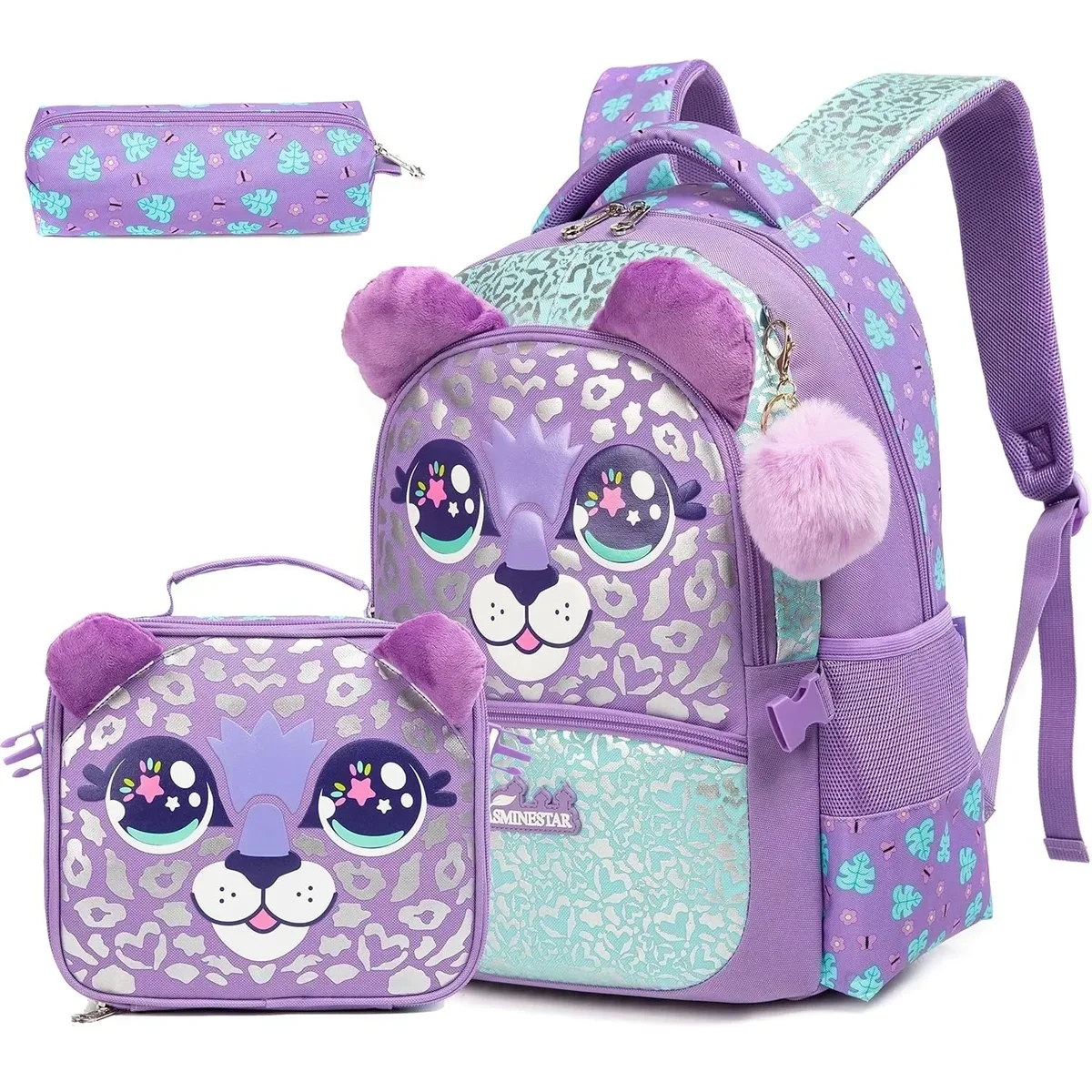 sac à dos scolaire mignon pour filles, sac à bandoulière pour enfants avec boîte à lunch isotherme, sac à dos décontracté pour étudiants, cadeau de rentrée scolaire