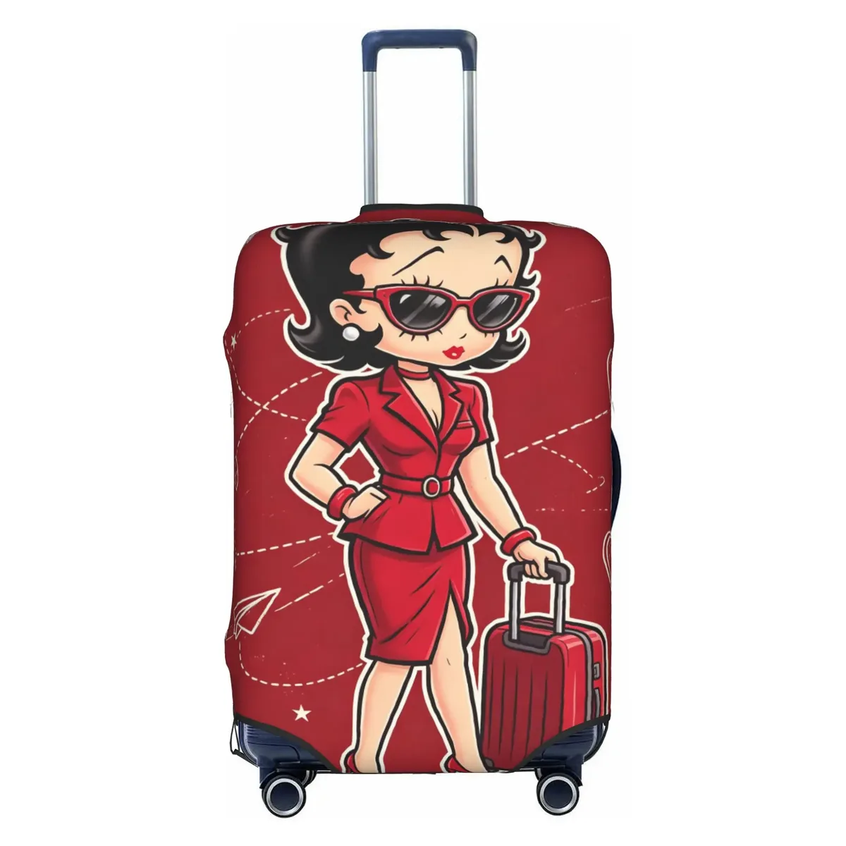 housse de valise élastique personnalisée b-bettys cartoon boop, housse de bagage de voyage classique d'anime pour valises de 18 à 32 pouces