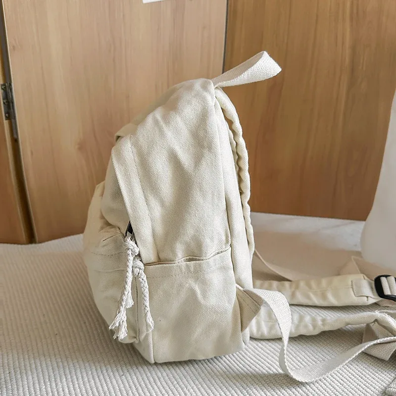petits sacs à dos en toile solide pour femmes, 100% coton, petits sacs de loisirs ou de voyage, sacs d'école en tissu mignon pour enfants, paquet vert à bandoulière