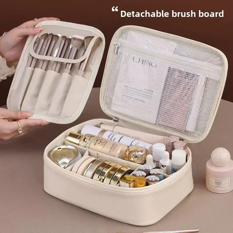 nouvelle trousse de toilette pour femme, sac de rangement portable, grande capacité, trousse de maquillage de luxe, organiseur de voyage, accessoires essentiels