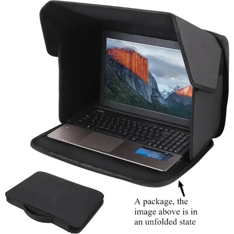 sac pour ordinateur portable pliable 2026 avec pare-soleil et protection de confidentialité anti-reflet, idéal pour le travail en extérieur et les trajets quotidiens, pour ordinateurs portables de 16 pouces