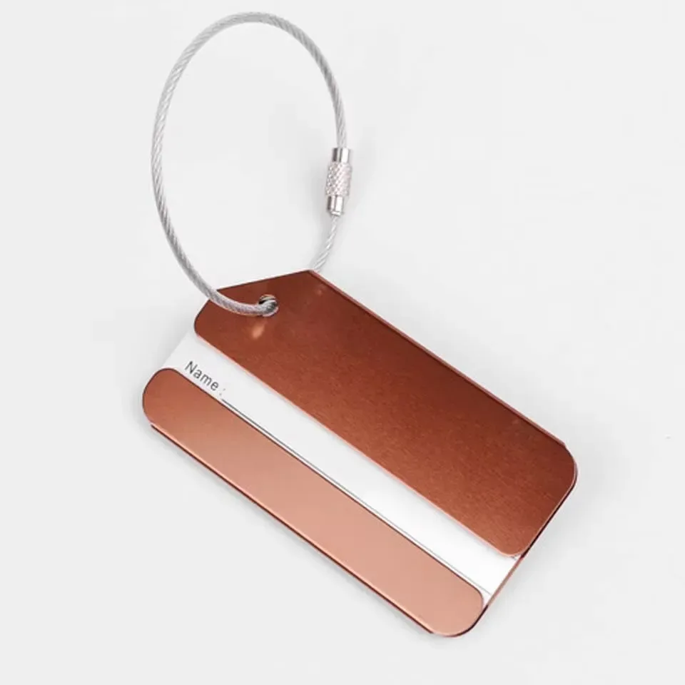 accessoires de voyage en aluminium et métal, 1 pièce, bagages, valise, sac à dos, étiquettes d'adresse, porte-étiquette de nom pour femmes et hommes
