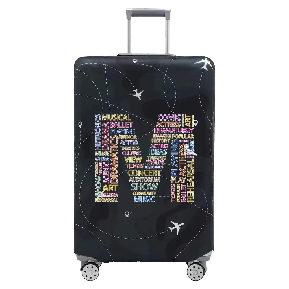 housse de valise de voyage en tissu extensible, housse de protection pour bagages de 18 à 28 pouces, série de textes