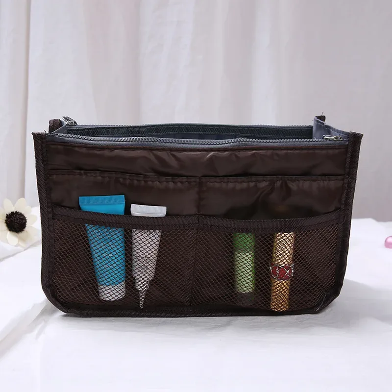 sacs à cosmétiques en nylon pour femmes, fourre-tout à double fermeture éclair, sac de maquillage, sac de rangement de produits de toilette, organisateur de maquillage de voyage en plein air pour filles