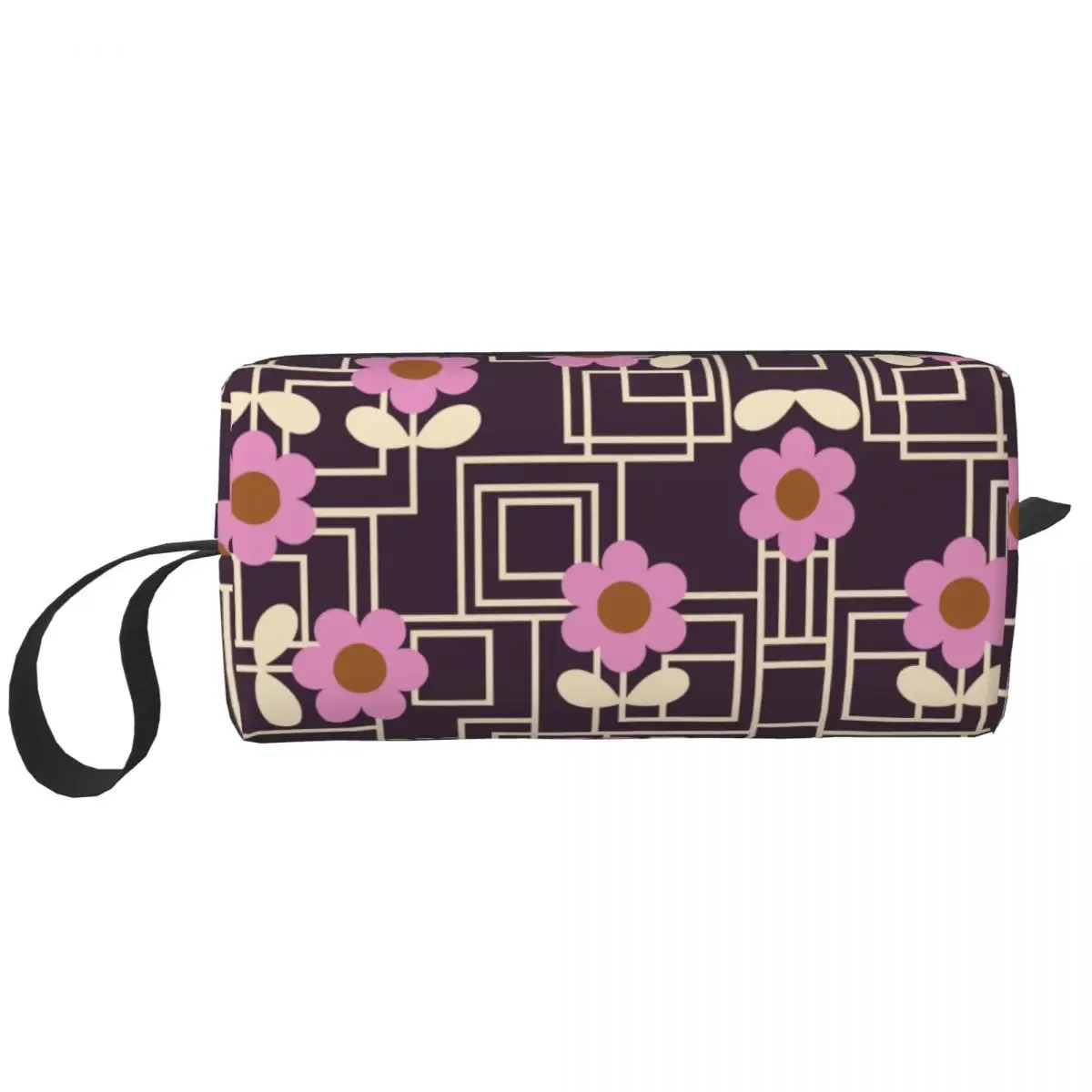 orla kiely-trousse de toilette de voyage à imprimé personnalisé de fleur d'émeraude, sacs de rangement de maquillage et de cosmétique pour femme, trousse de trousse dopp