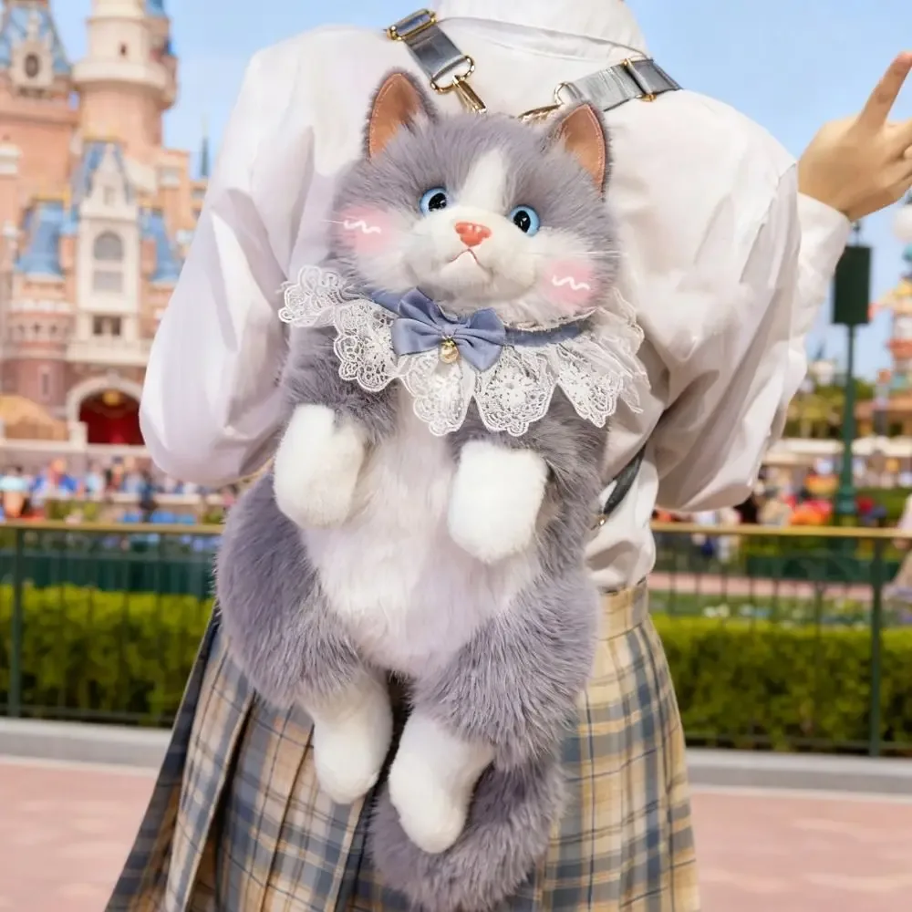 sac à dos super réaliste pour chat, simulation de marionnette, animaux en peluche, sacs d'école pour chat de dessin animé, rangement de voyage, sac d'animaux mignons