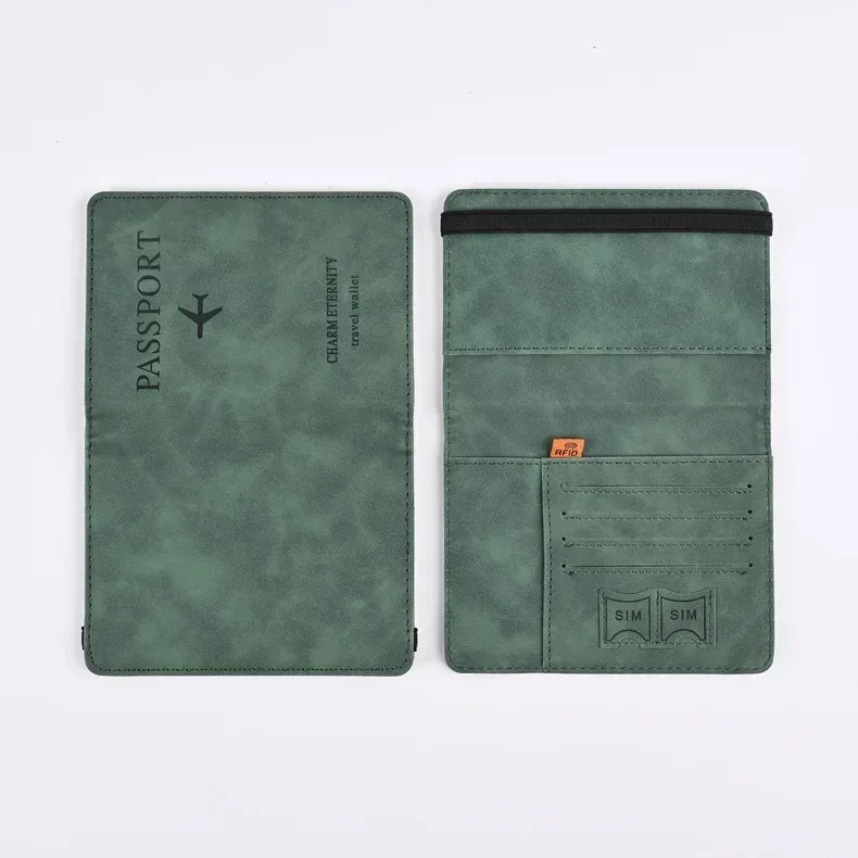 portefeuille en cuir pu pour homme, porte-cartes de visite, porte-passeport de voyage, sac à main pour homme, accessoires de voyage
