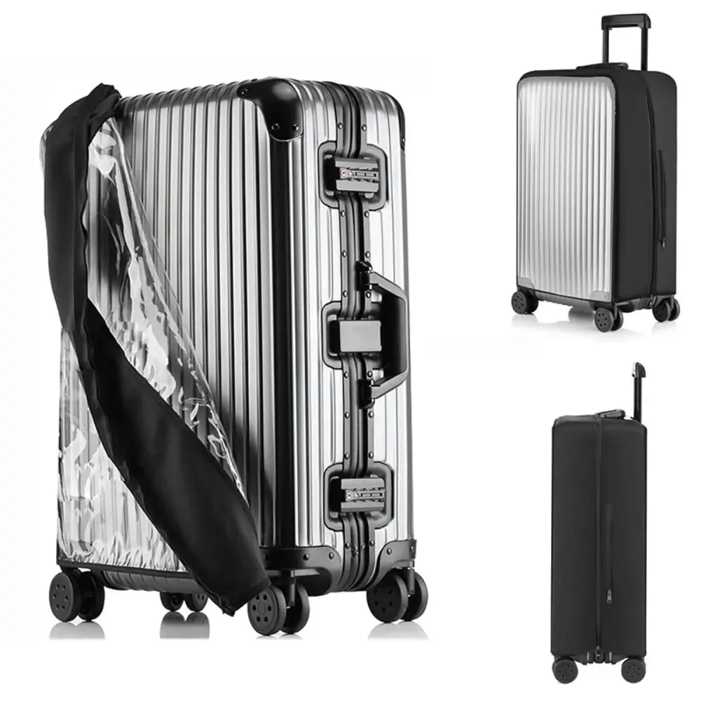 juste de valise transparente en pvc, protection anti-poussière pour bagages ronds de voyage, aucun démontage r