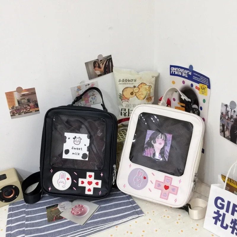 y2k mignon clair itabag femmes lolita sac à dos kawaii fille sac à bandoulière bricolage affichage poche transparente poupée japonaise fourre-tout sac à main