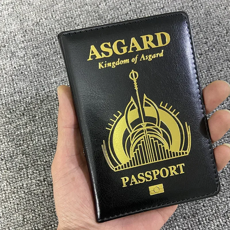 Asgard – housse de passeport de mythologie nordique, porte-passeport Vikings, portefeuille de voyage en cuir Pu, livraison directe