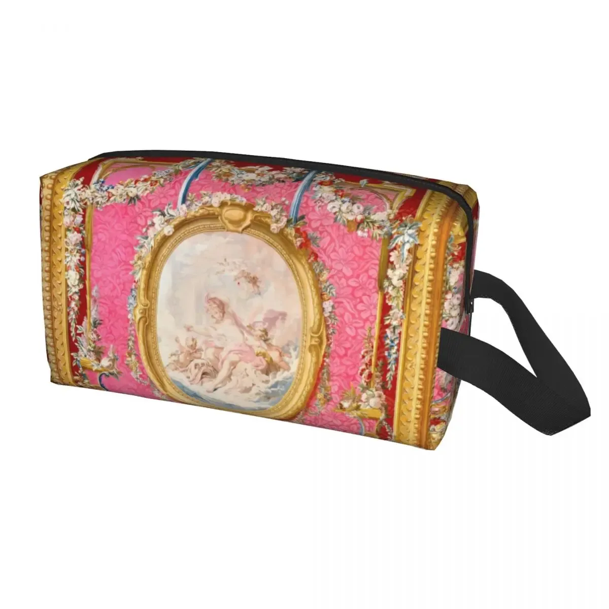 sac à cosmétiques de voyage personnalisé pour femmes, rose vintage, ange victorien, trousse de toilette de maquillage, trousse de rangement de beauté