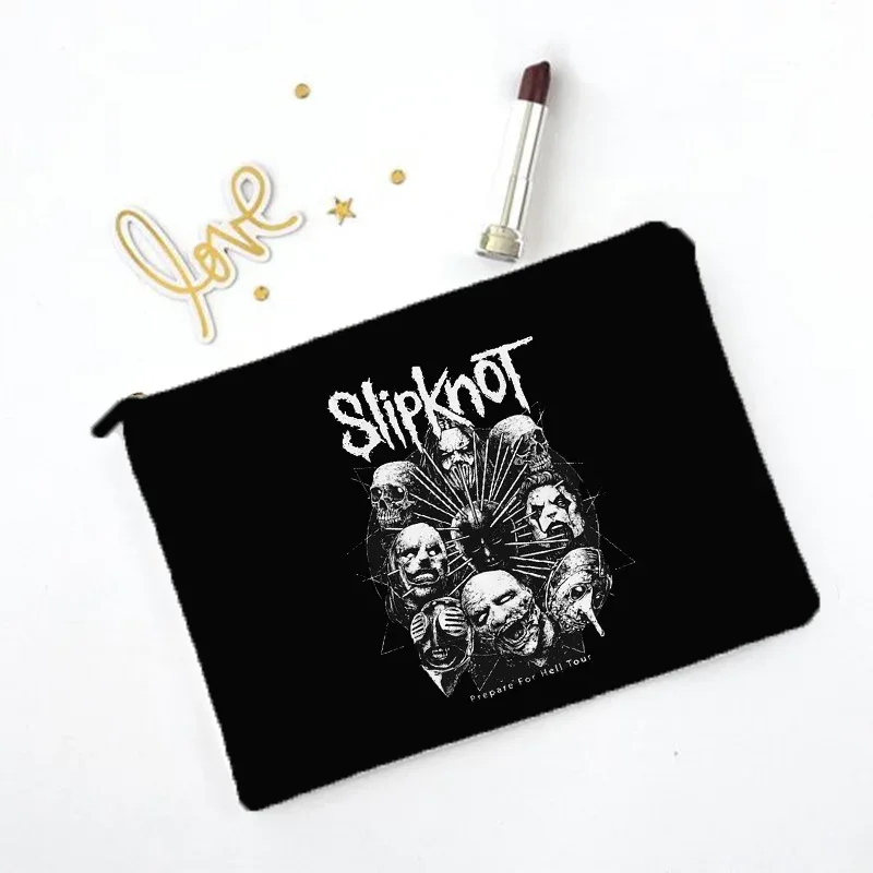 sac à cosmétiques à motif slipknots, trousse de maquillage, organisateur de produits de toilette de voyage, pochette de rangement, sac à crayons, cadeau pour elle