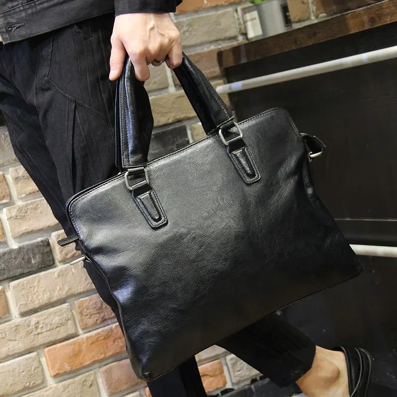 sacs pour hommes en cuir pu crazy horse, mallette d'affaires vintage, sacs de voyage pour hommes, sac fourre-tout pour ordinateur portable, sac pour homme