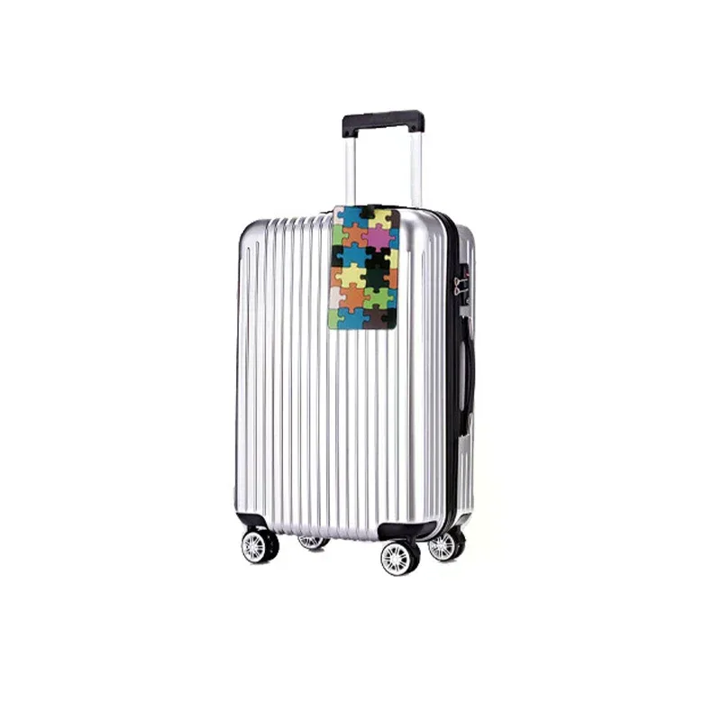 nouveauté : étiquette de bagage robuste en pvc et silicone, avec lettres, pour nom et adresse, idéale pour valise, sac de voyage et accessoires de voyage.