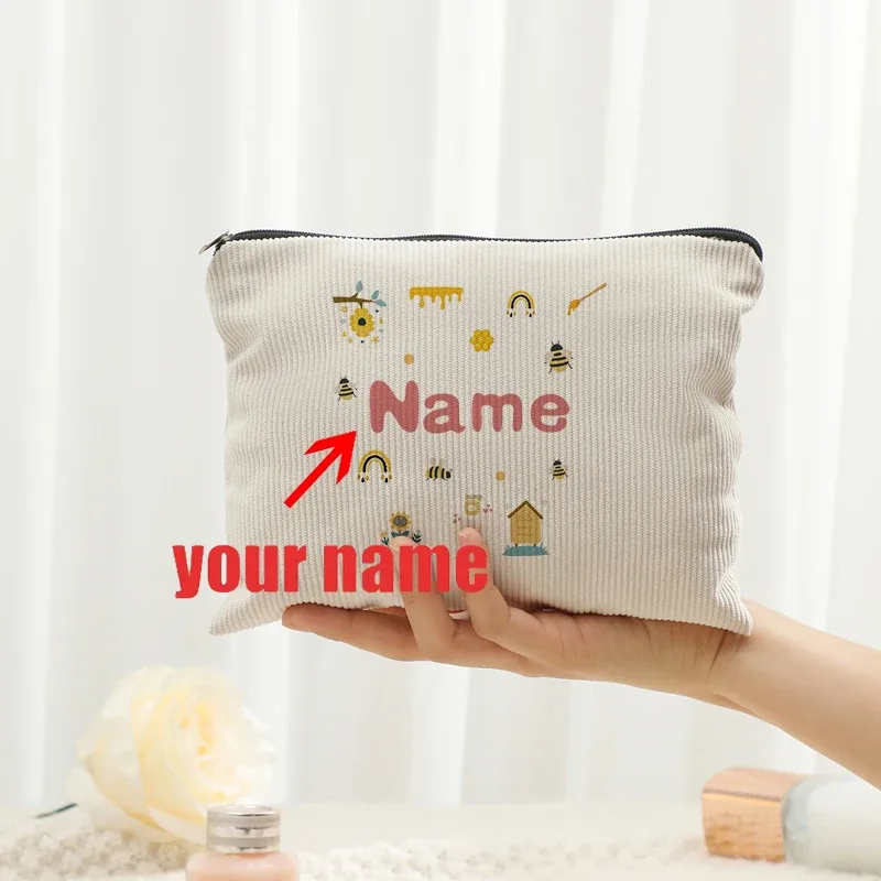 personnalisable avec nom sirène mignon arc-en-ciel nuages pastel dinosaure trousse de maquillage de toilette pour garçon filles enfants amis cadeaux
