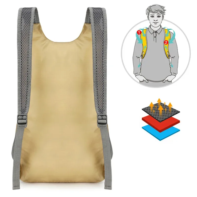 sac à dos de sport de loisirs en plein air, sac pliable, rangement léger, résistant à l'usure, sac à dos de randonnée et de cyclisme