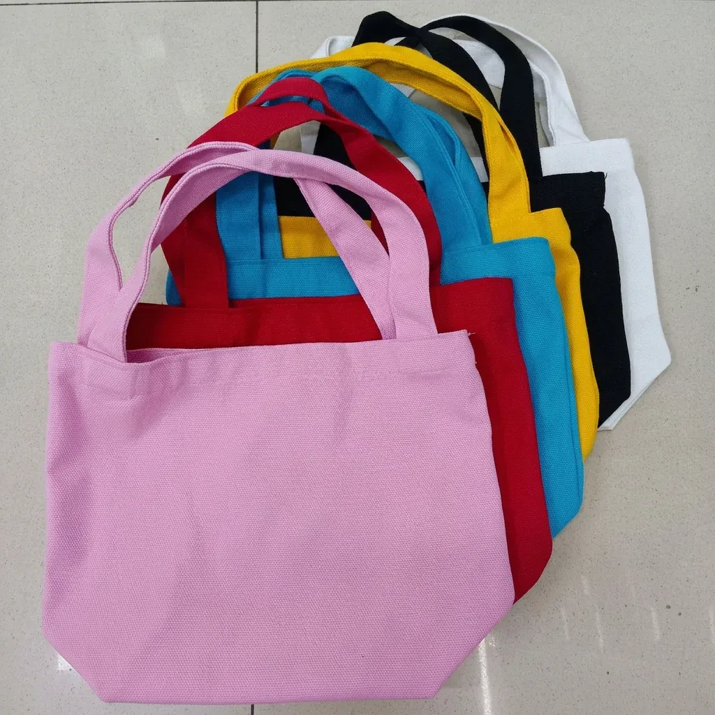 sac de courses léger en toile de coton, sac fourre-tout structuré, sac à main diy pour les courses et les peti