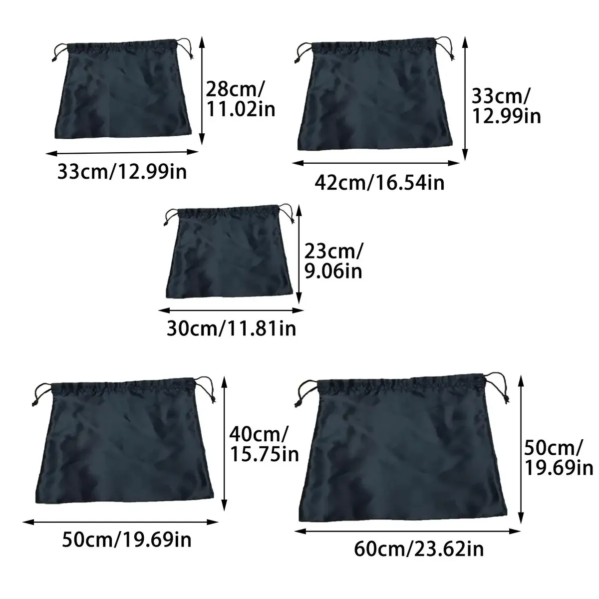 sac de rangement en soie satinée, pochette anti-poussière à cordon de serrage pour chaussures et vêtements, sacs de rangement anti-poussière