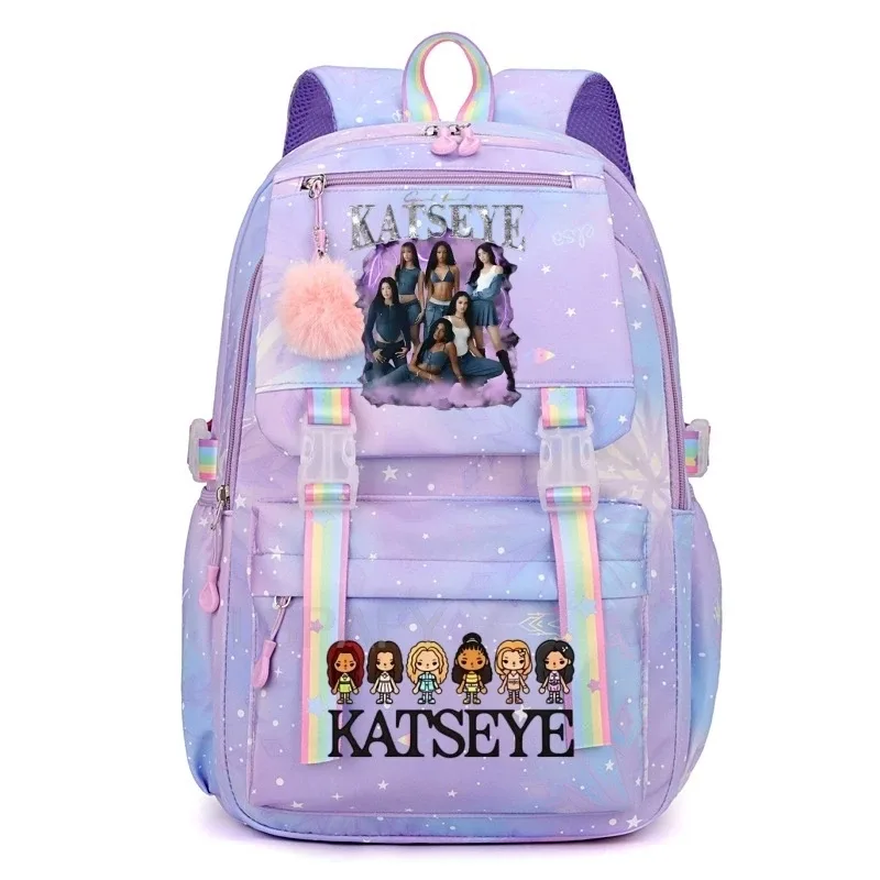 sacs d'école pour filles, sac à dos kpop katseye, sacs d'école décontractés à la mode pour adolescents, sac à dos léger pour étudiantes, sac à dos de voyage pour femmes