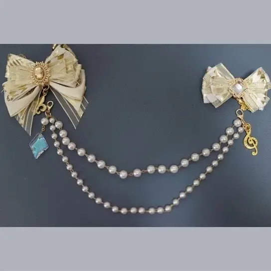 accessoires de chaîne de sac ita pour femmes, chaîne de sac à dos d'école et perle de nœud papillon, ornements de nœud de rubans lolita,