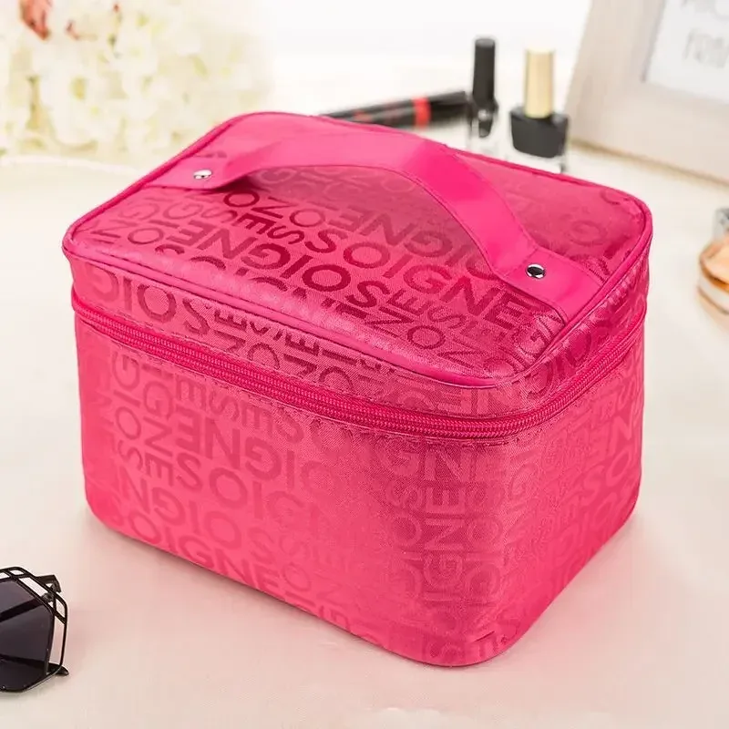 sac de maquillage pour femmes, sac de rangement de cosmétiques de grande capacité, sac de toilette pliable, sac de toilette de voyage, sac à cosmétiques portable