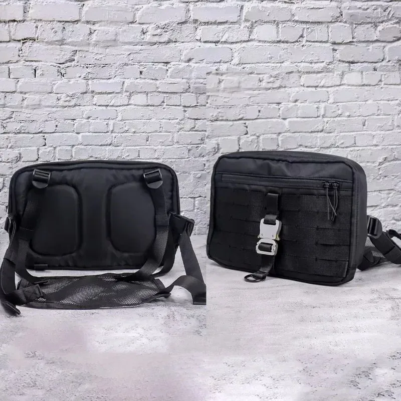fashion street 1017 alyx 9sm sacs fermeture éclair latérale décorative fonctionnelle prise tactique cordon d'étanchéité sac à dos multifonctionnel