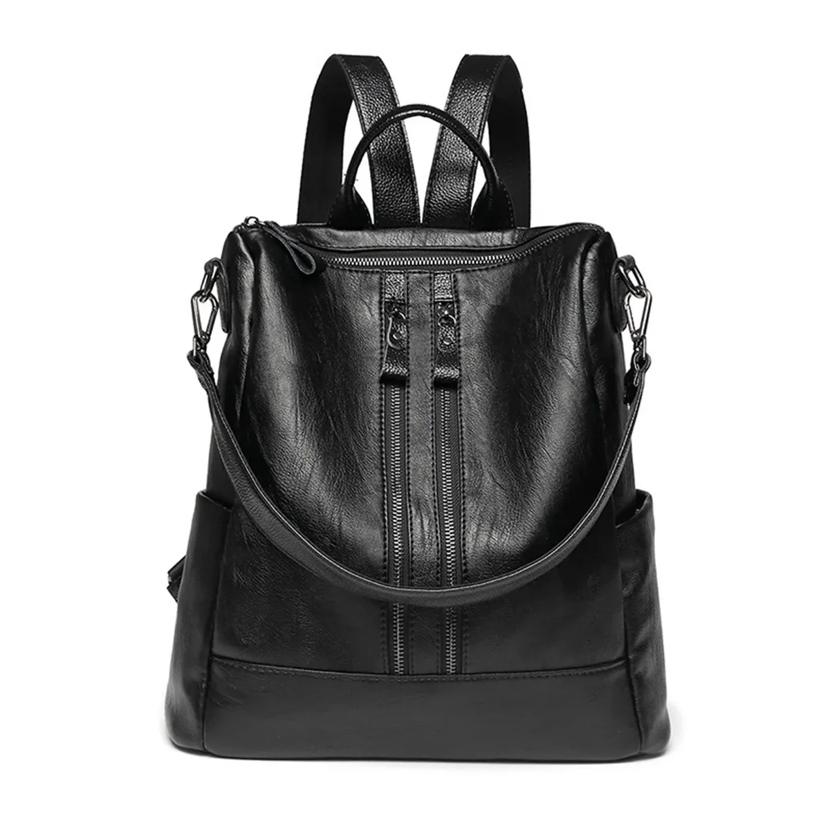 sacs à dos souples pour femmes nouveau sac à dos en cuir artificiel pu pour femmes grande capacité sac à dos noir mode tendance classe d'étudiant