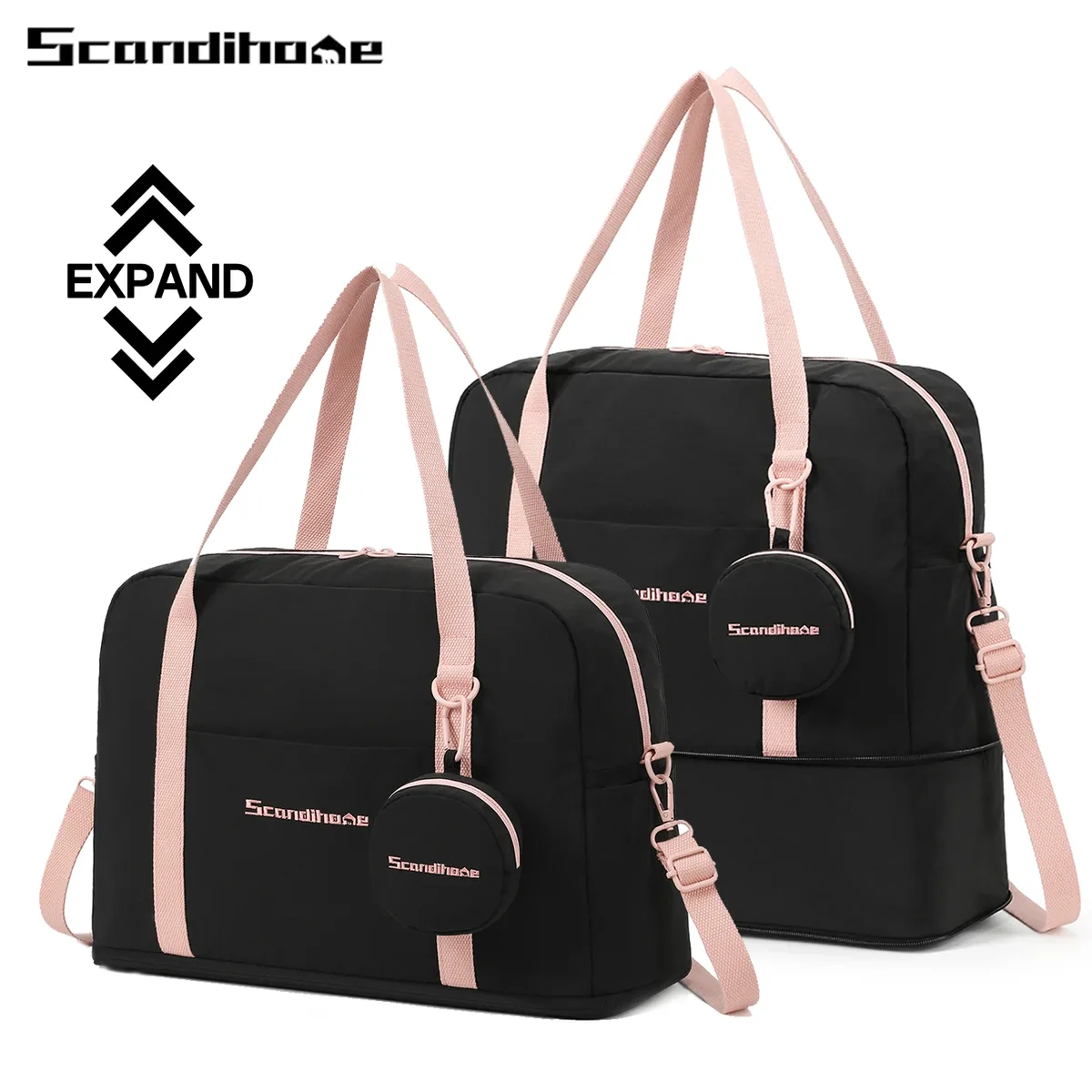 Sac de voyage de grande capacité, pliable et extensible, avec poignée pour bagage, sac à main pour les voyages courts