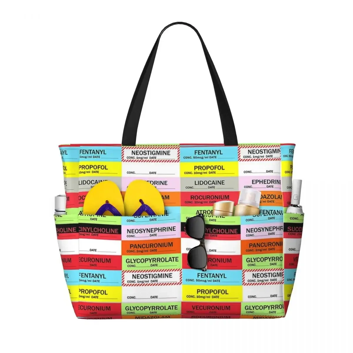 sac fourre-tout de voyage médical personnalisé enfermera en apuros pour femmes, sacs d'épicerie à bandoulière de grande capacité