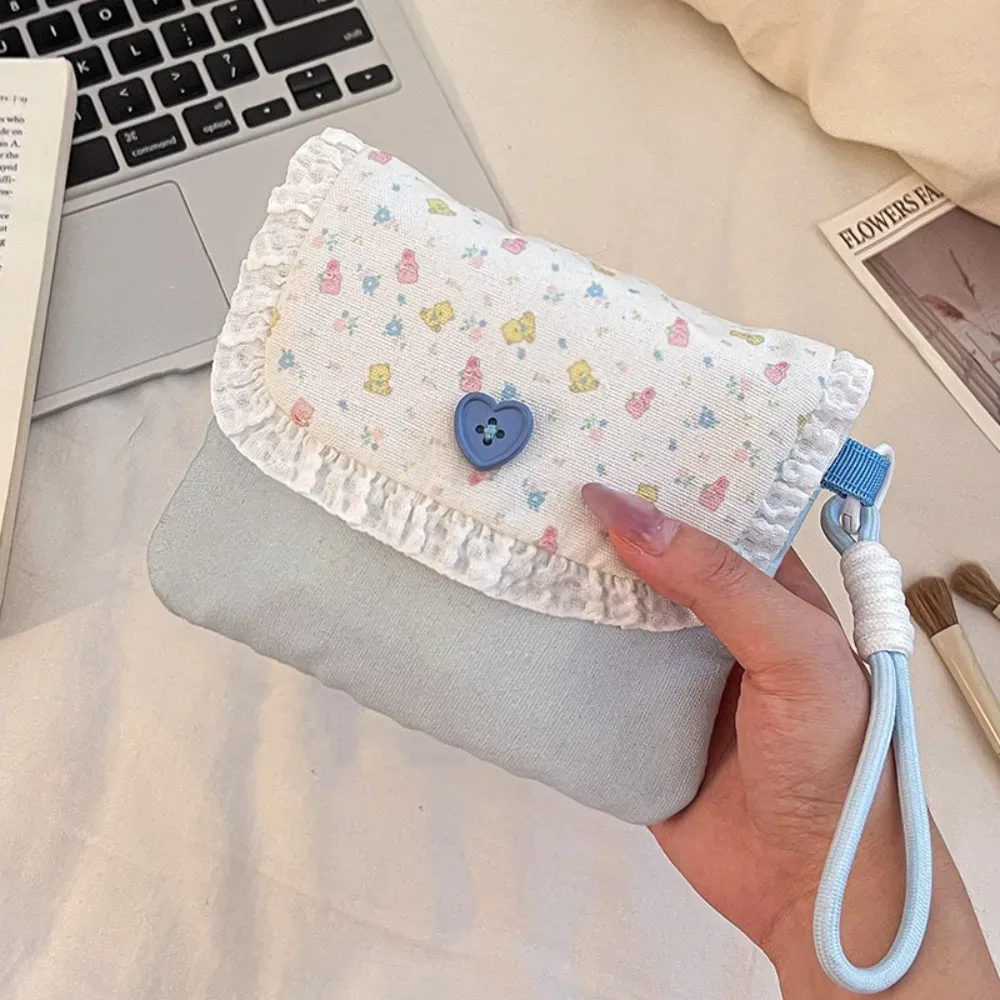 sac de rangement grande capacité pour serviettes hygiéniques, pochette imprimée, trousse de maquillage florale, sac portable pour petits objets, mini trousse de toilette, extérieur