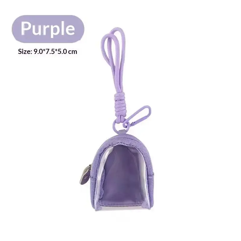 mini porte-monnaie transparent avec porte-clés, sac de rangement pour une utilisation pratique en déplacement