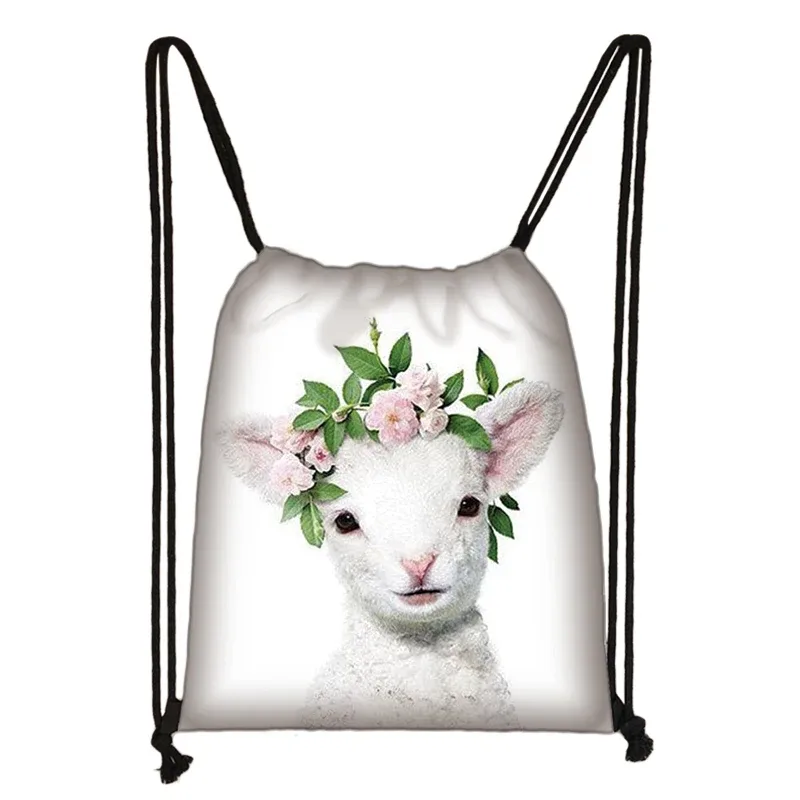 sac à cordon de serrage mignon animal koala femmes hommes mode sac de rangement panda/zèbre fille voyage loisirs sac à dos pliable