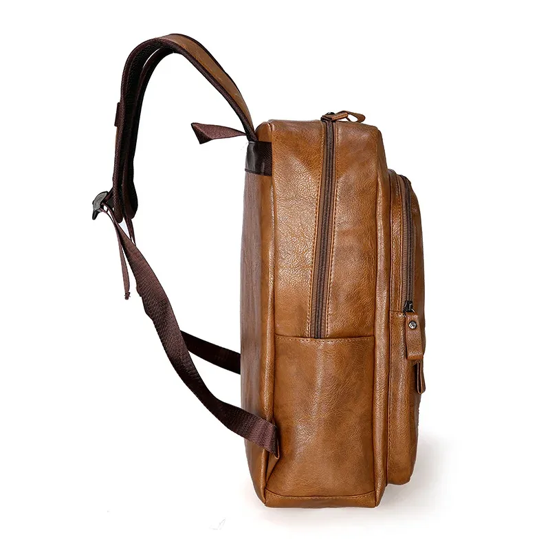 hommes sac à dos en cuir pu sac à dos grands sacs à dos d'ordinateur portable mâle mochilas cartable décontracté pour adolescents garçons sac à dos de haute qualité