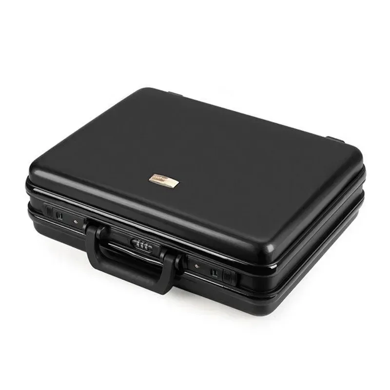 mallette d'affaires en abs et aluminium - valise de rangement pour outils avec serrure tsa, design portable et compartiments pour bagages à main