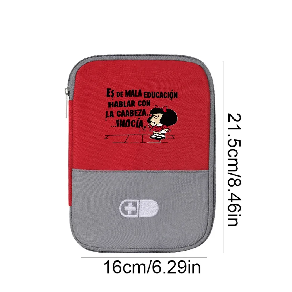 sac de rangement médical portable à grande capacité avec motif de dessin animé mafalda, idéal pour la maison, les voyages et les déplacements professionnels