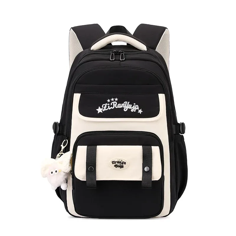 nouveau sac à dos léger et tendance grande capacité pour filles du primaire et du collège en nylon style frais et doux
