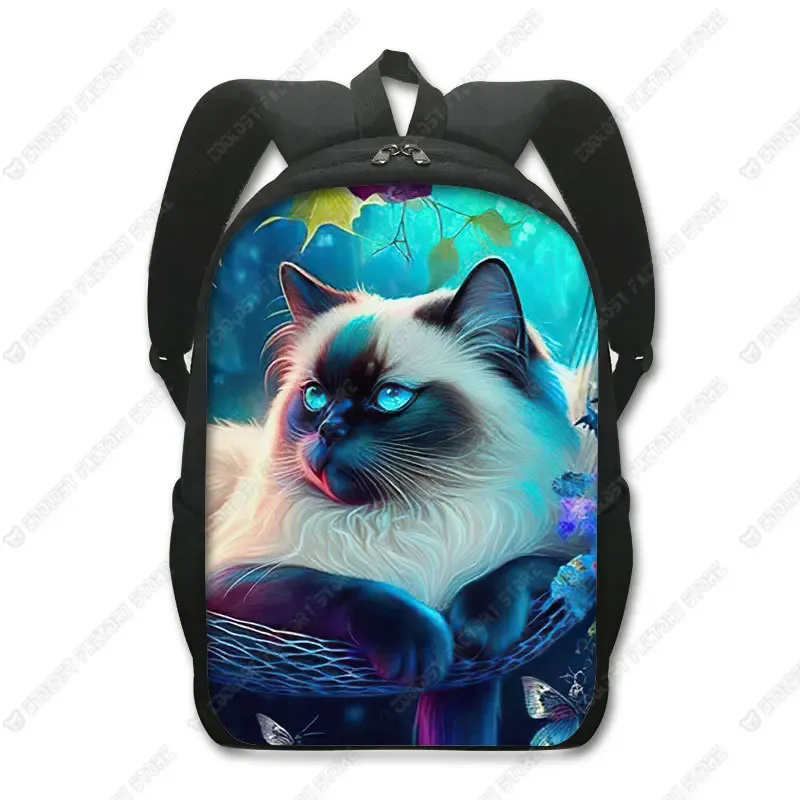 sac à dos chat mignon chat persan/siamese, sacs d'école pour enfants pour adolescents, chat britannique écossais, sacs à dos pour ordinateur portable, sac de livre chaton