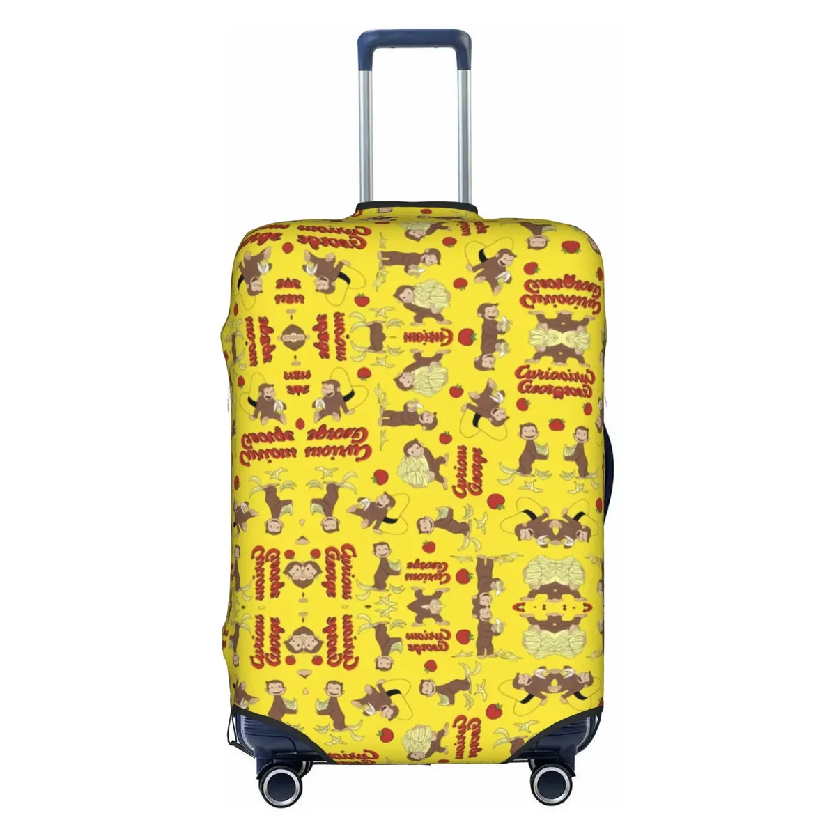 housse de valise anti-poussière, motif dessin animé curious george funny tv monkey anime, protection pour bagages de 18 à 32 pouces