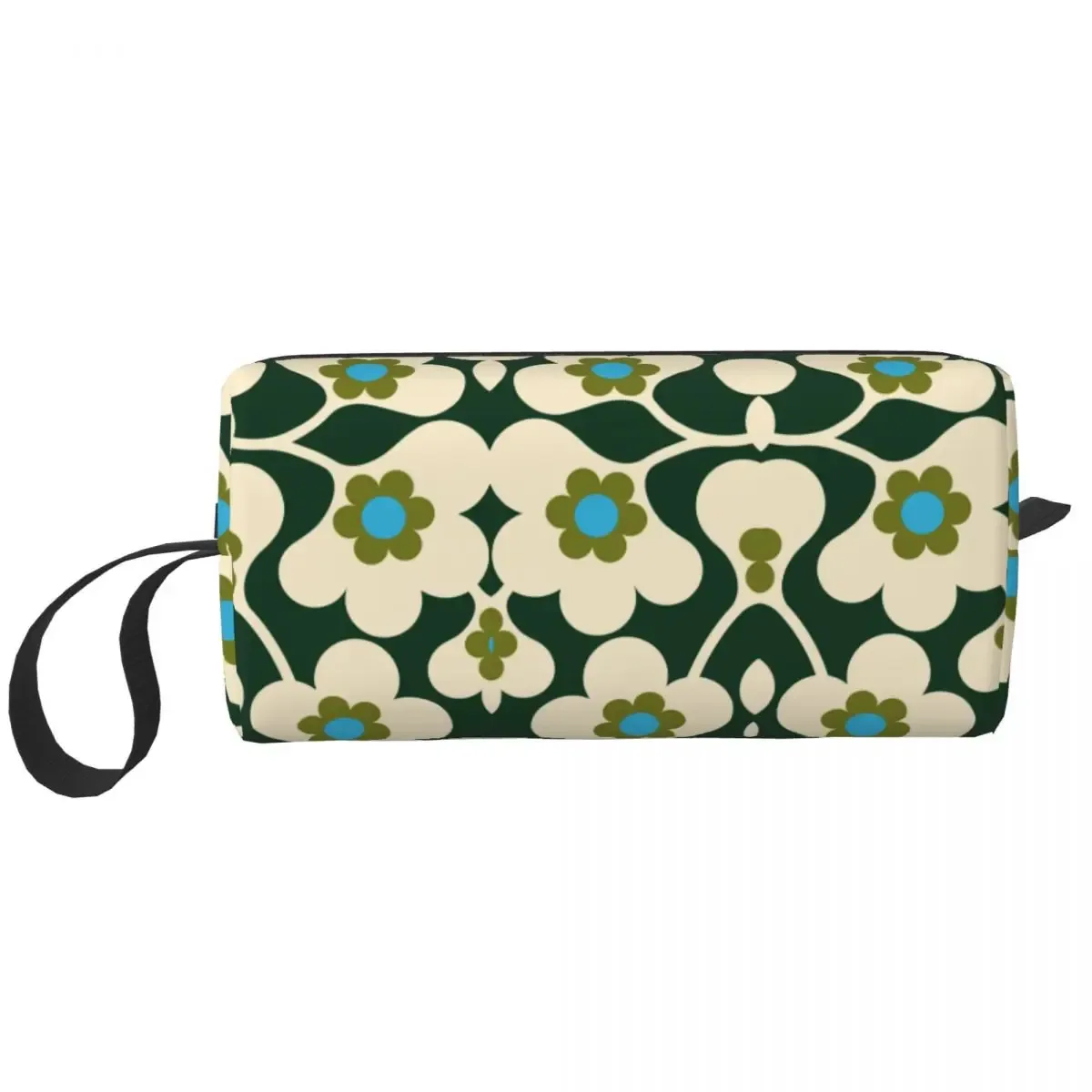 orla kiely-trousse de toilette de voyage à imprimé personnalisé de fleur d'émeraude, sacs de rangement de maquillage et de cosmétique pour femme, trousse de trousse dopp