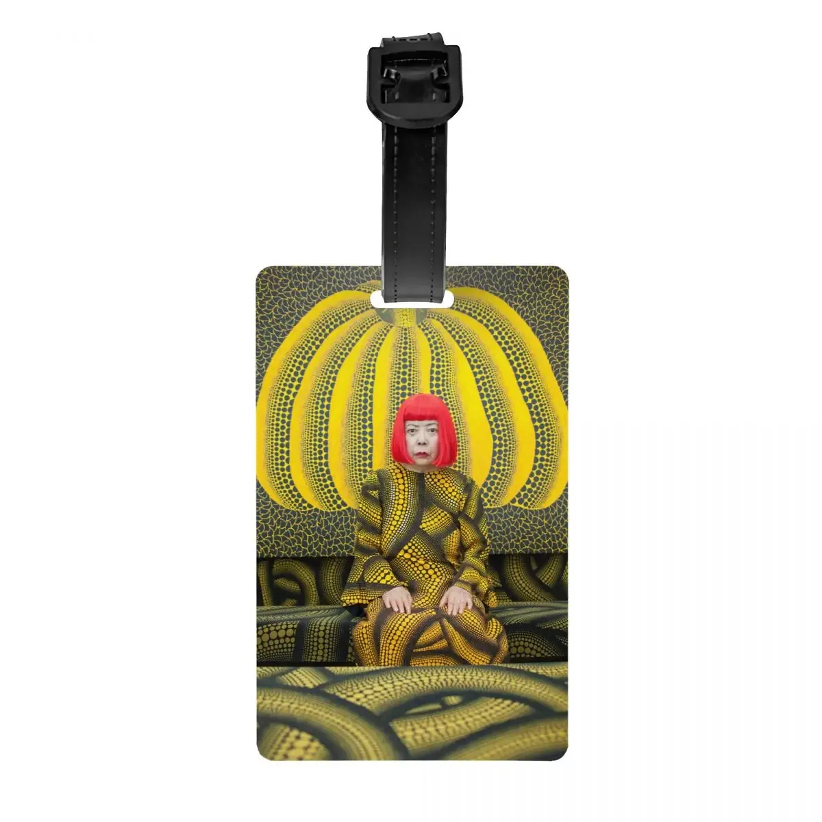 étiquette de bagage personnalisée yayoi kusama, peinture abstraite, protection de la vie privée, étiquettes de bagage, sac de voyage, valise attro