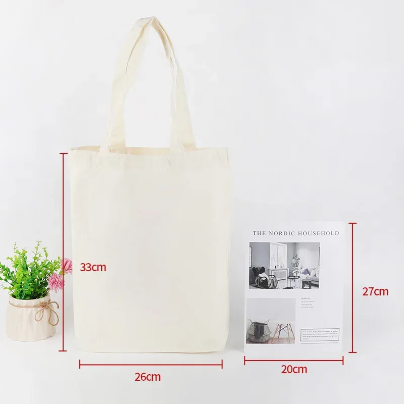 100 pièces/lot, vente en gros, sacs fourre-tout en toile de grande capacité, logo personnalisé, sacs réutilisables en coton écologique, sacs de courses promotionnels