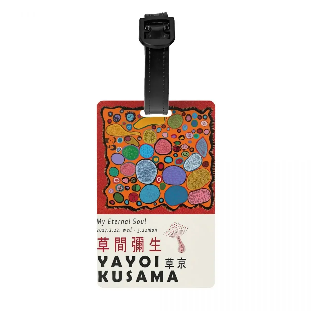 étiquette de bagage personnalisée yayoi kusama, peinture abstraite, protection de la vie privée, étiquettes de bagage, sac de voyage, valise attro