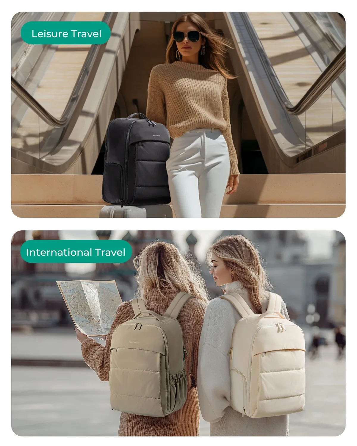 bagsmart sac à dos pour femme approuvé par la compagnie aérienne avec compartiment à chaussures pour ordinateur portable 15,6" sac à dos de voyage résistant à l'eau