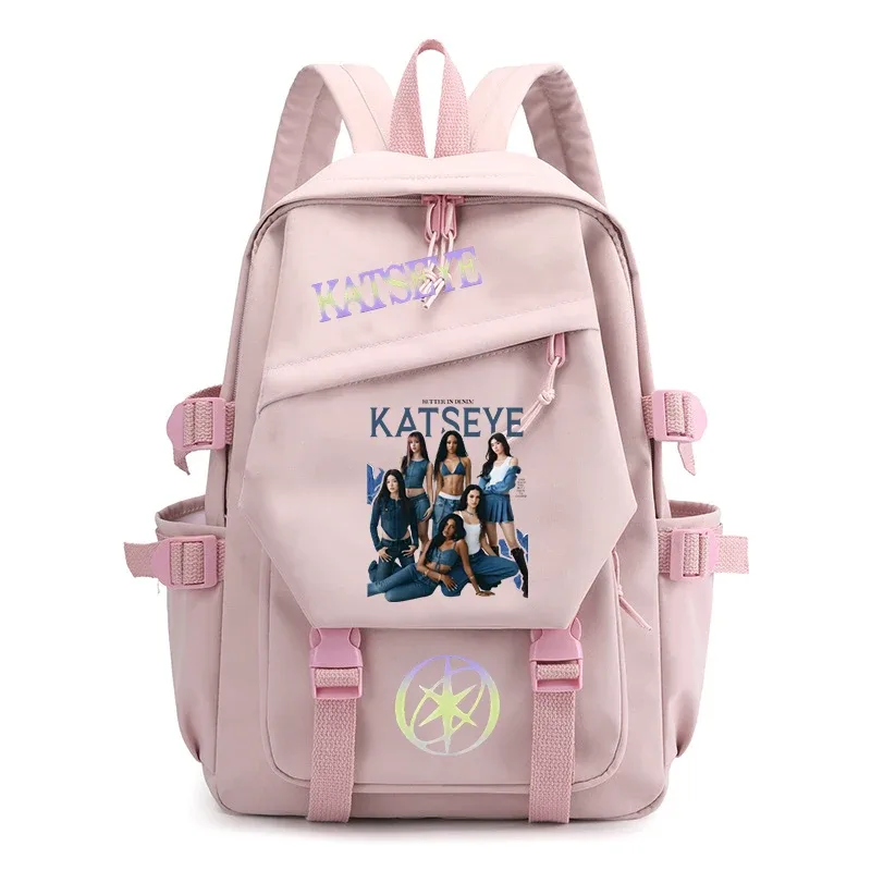sac à dos d'école imprimé kpop katseye pour adolescentes, sac à dos de grande capacité pour étudiantes, sac à dos de mode pour femmes, sac à dos de voyage