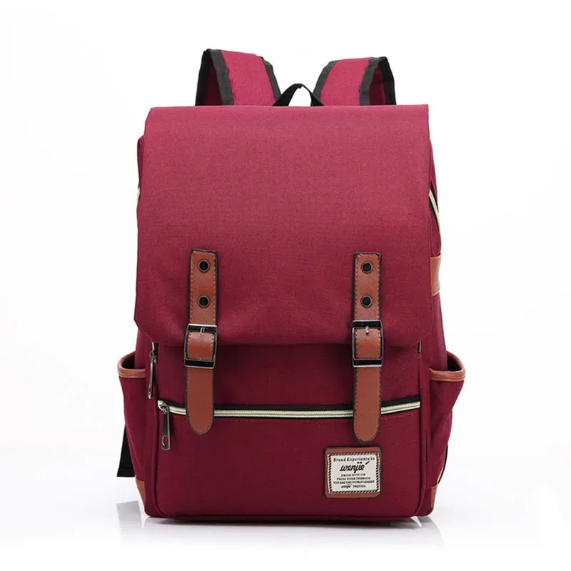 vintage 16 pouces sac à dos pour ordinateur portable femmes sacs en toile hommes toile voyage loisirs sacs à dos rétro sac décontracté sacs d'école pour adolescents