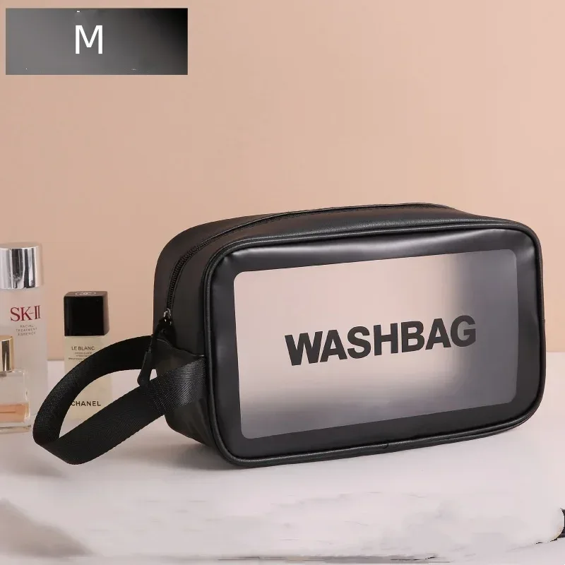sacs à cosmétiques noirs, sacs à main de rangement de maquillage étanches, sac de rangement de produits de toilette de voyage portables, fourre-tout de bord de mer, sac à cosmétiques pour femmes